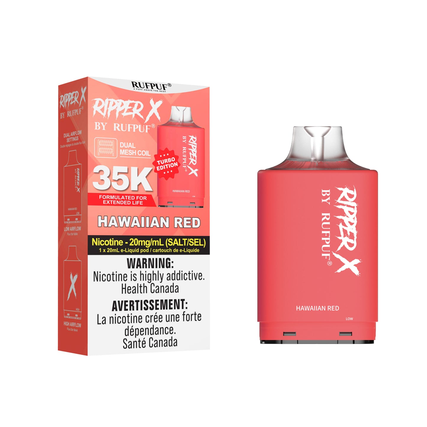 RUFPUF RIPPER X 35K - 20ML - 20MG Nic. X Style Pods (Level X Style)
