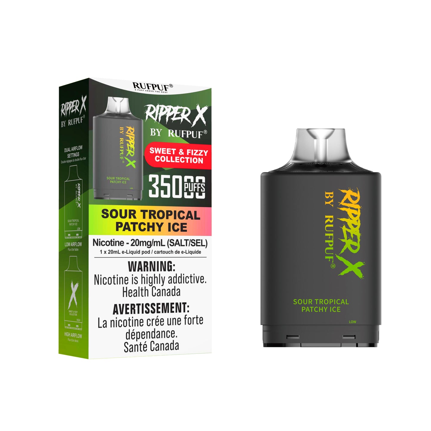 RUFPUF RIPPER X 35K - 20ML - 20MG Nic. X Style Pods (Level X Style)