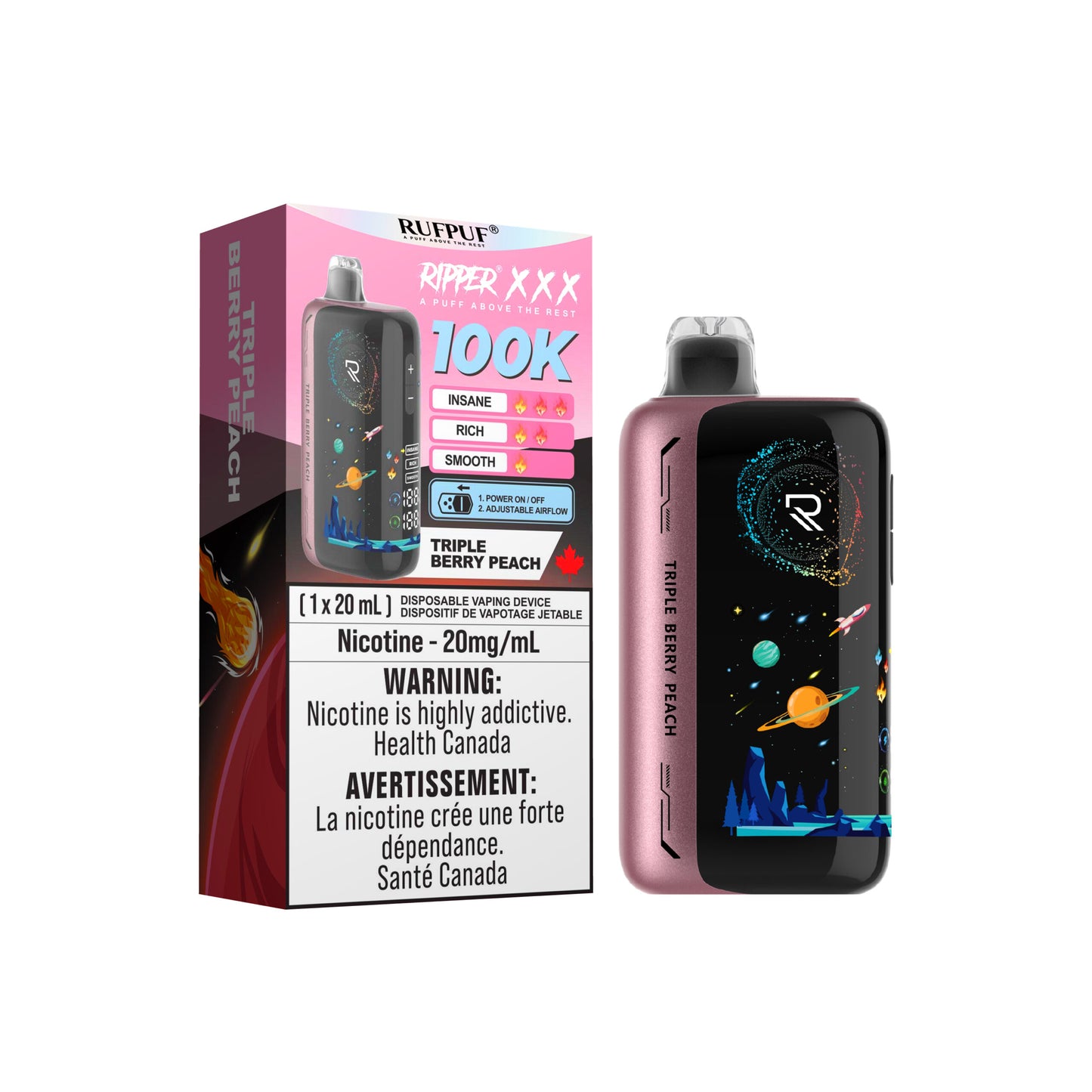 RIPPER XXX Disposable Vape 100K - 20MG - 20mL