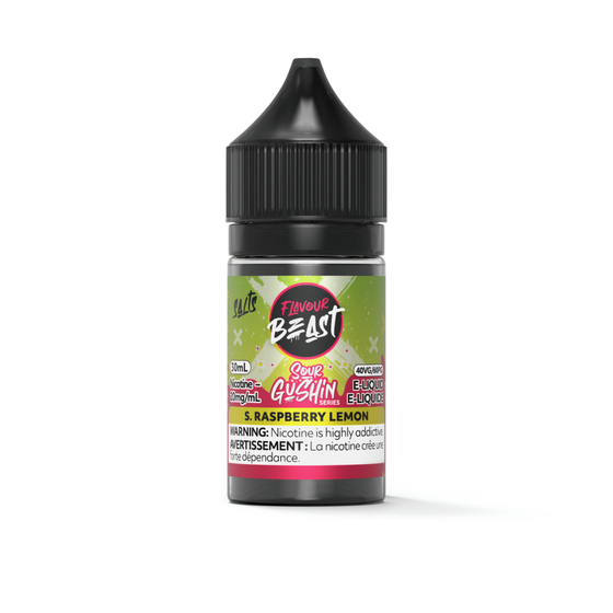 Flavour Beast SOUR GUSHIN' E-liquid "Raspberry Lemon" 30mL 20MG