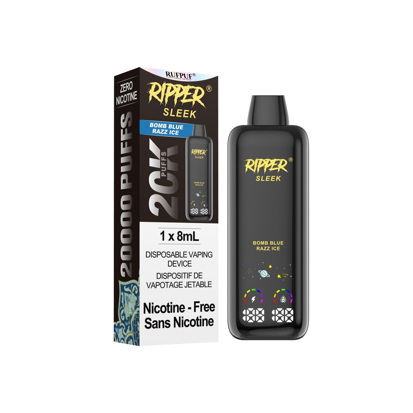 Ripper SLEEK 20K NICOTINE FREE (0MG) Disposable Vape