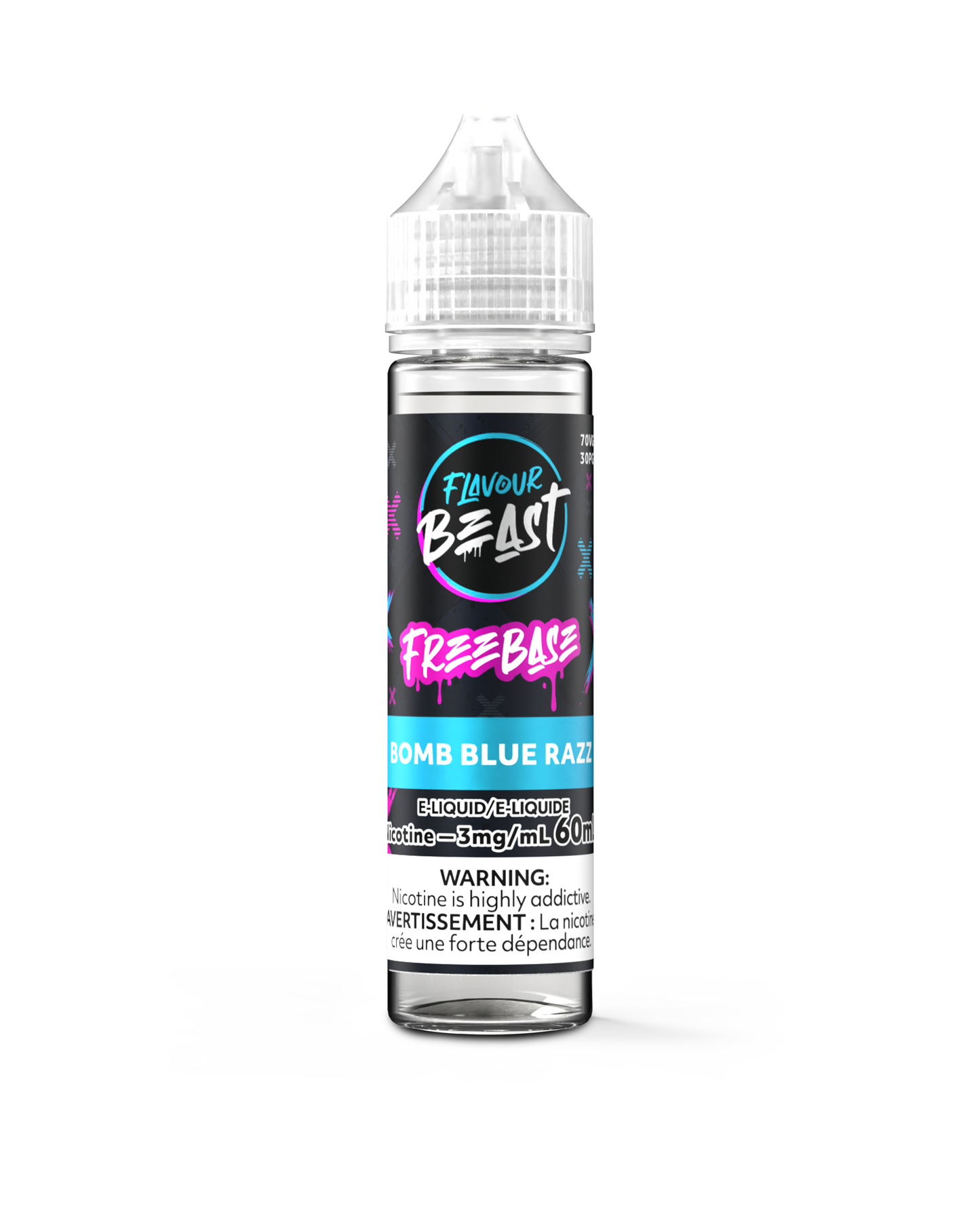 Flavour Beast E-Liquid Freebase Nic. 60mL-Bomb Blue Razz