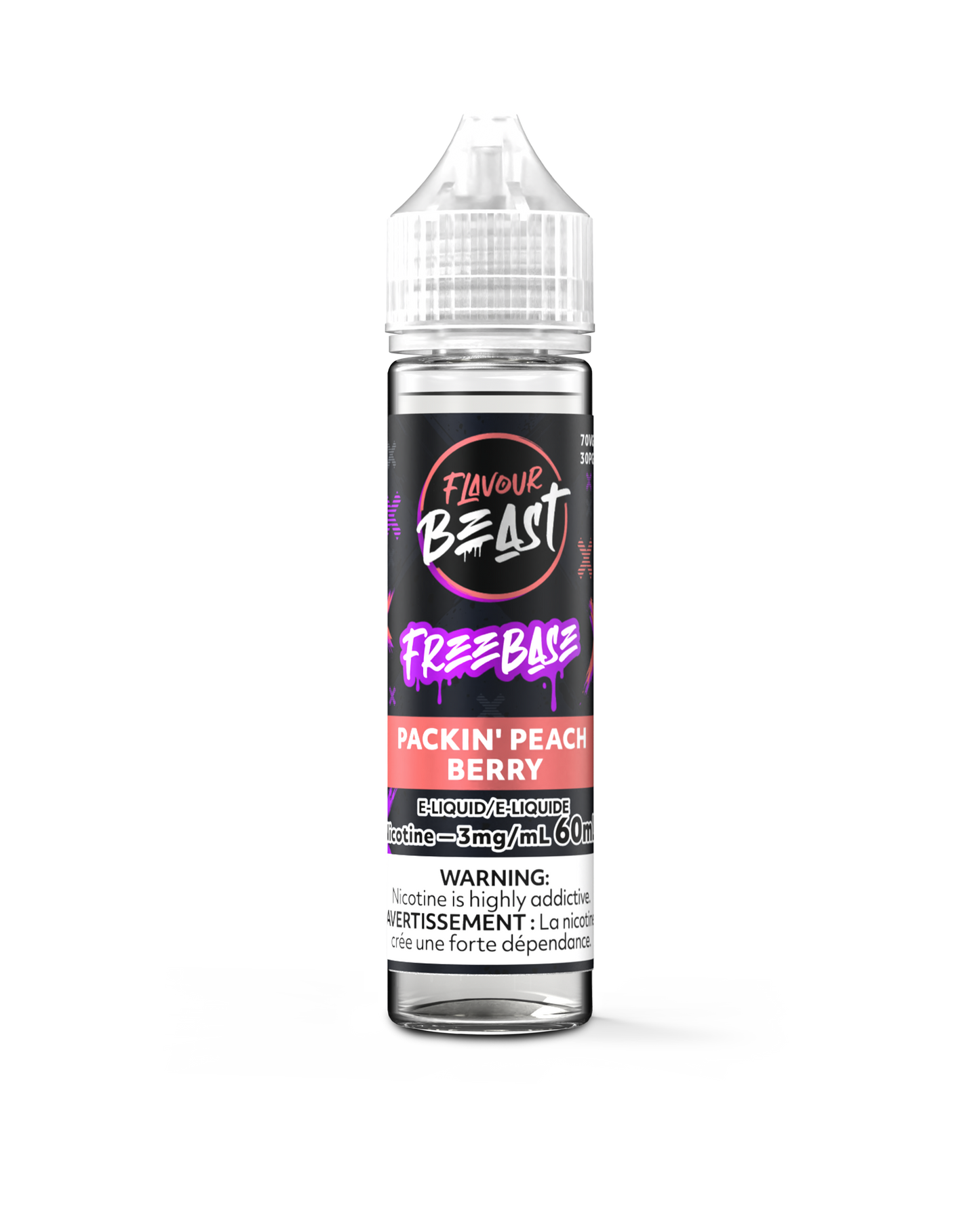 Flavour Beast E-Liquid Freebase Nic. 60mL-Packin Peach Berry