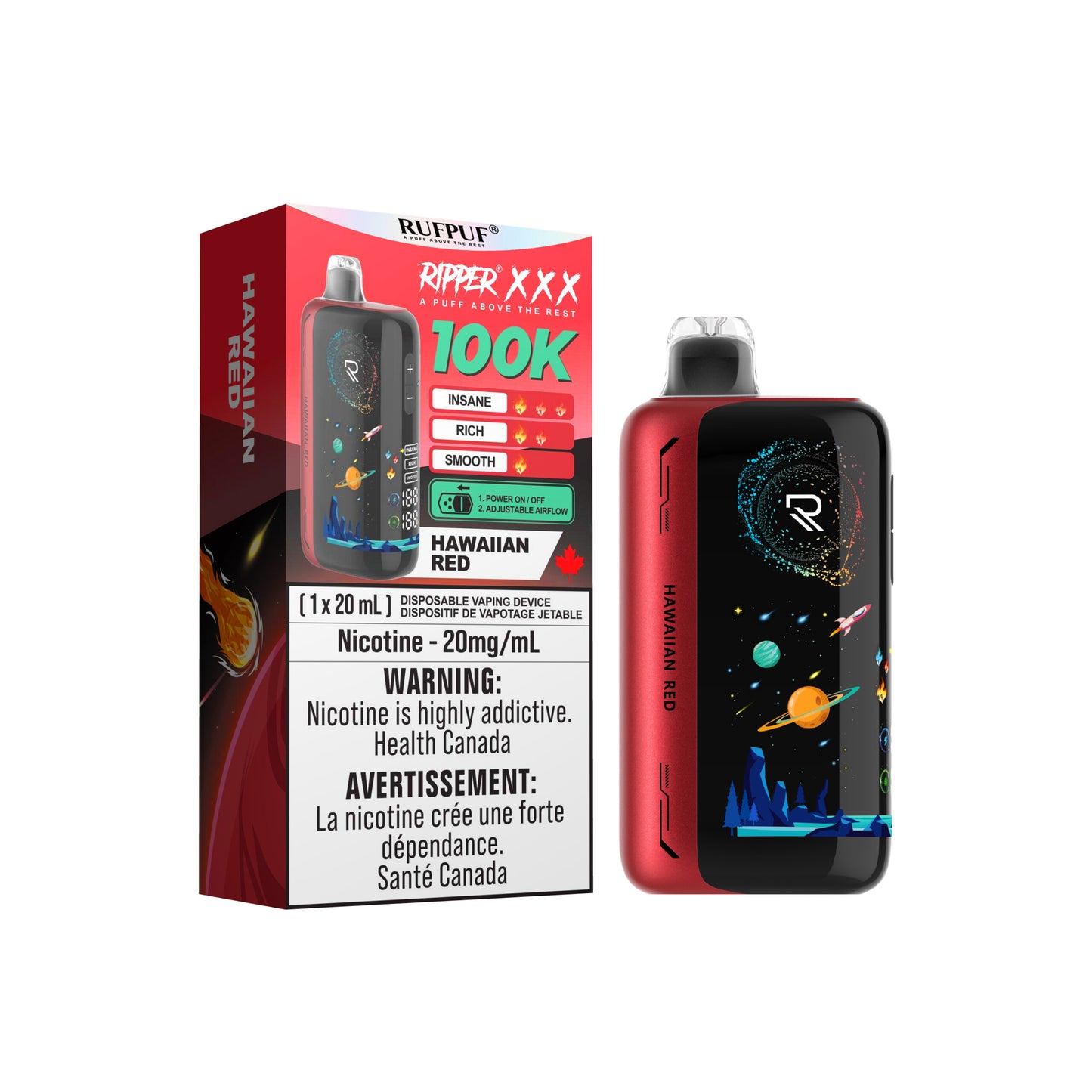 RIPPER XXX Disposable Vape 100K - 20MG - 20mL