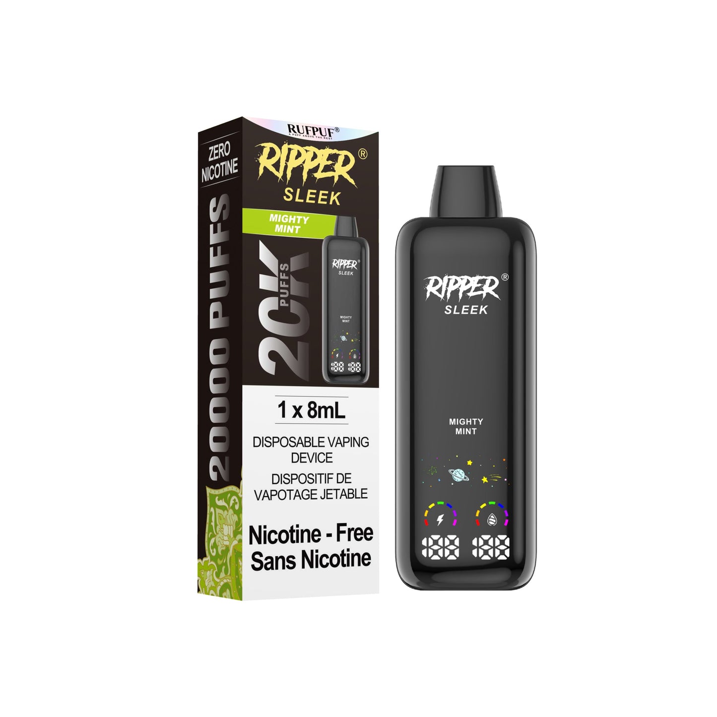 Ripper SLEEK 20K NICOTINE FREE (0MG) Disposable Vape