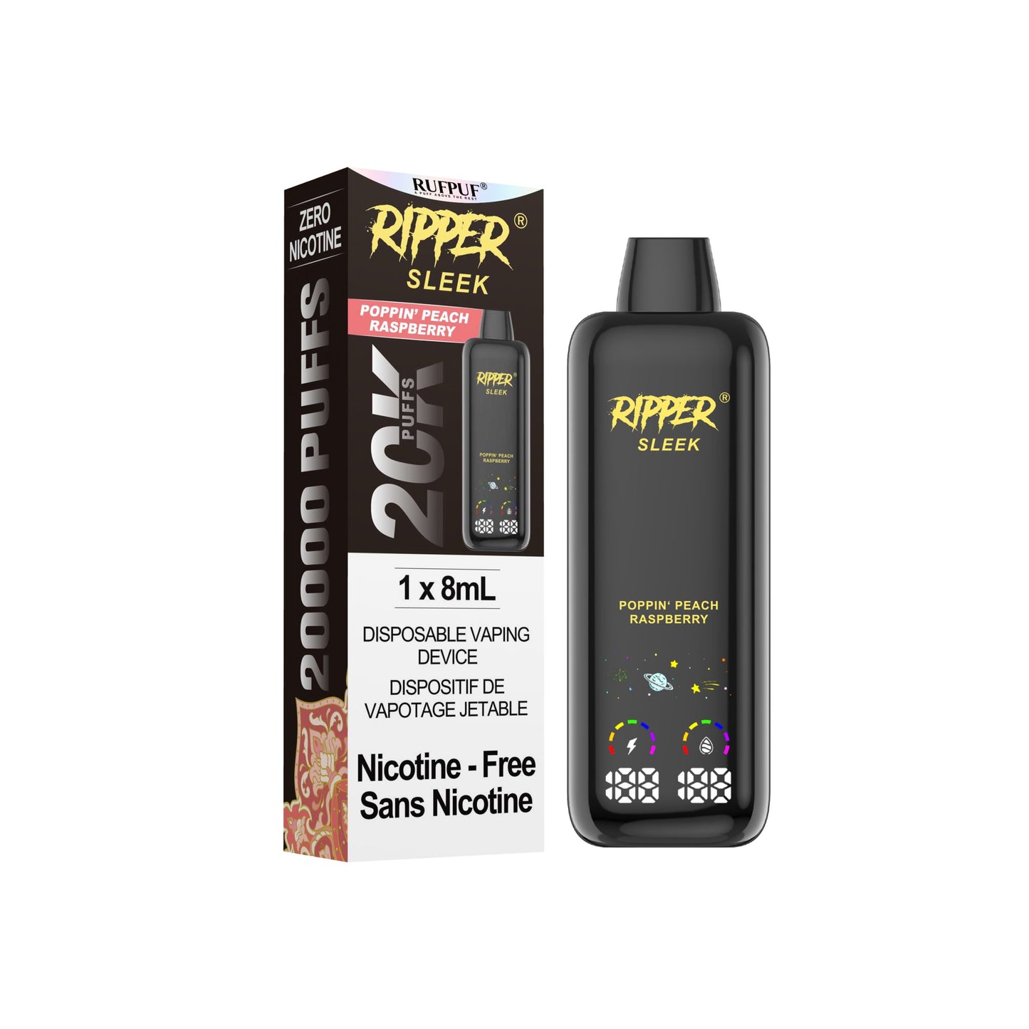Ripper SLEEK 20K NICOTINE FREE (0MG) Disposable Vape