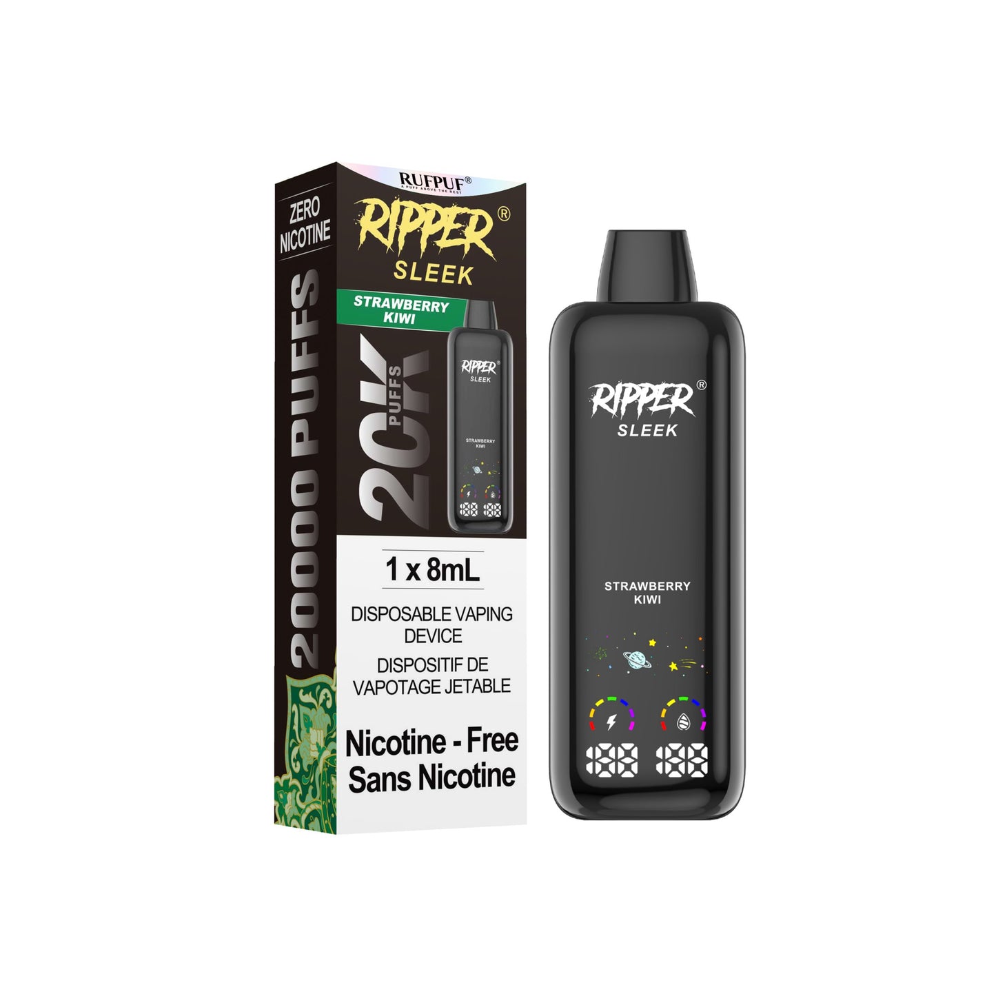 Ripper SLEEK 20K NICOTINE FREE (0MG) Disposable Vape